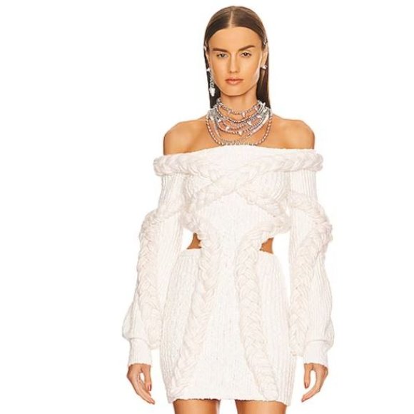 NWT Elsie Boucle Mini Dress with Cables - Revolve NBD